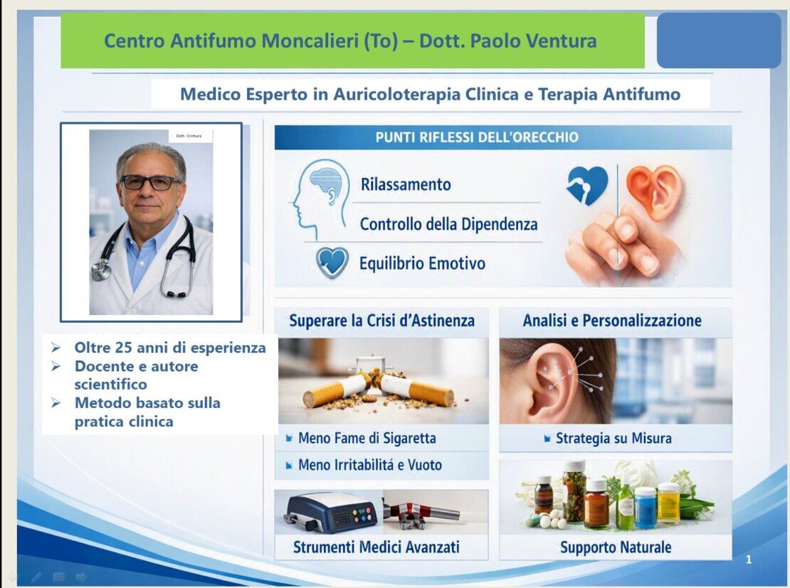 Auricoloterapia Clinica e Terapia Antifumo