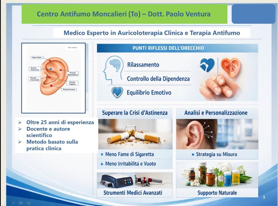Auricoloterapia Clinica e Terapia Antifumo
